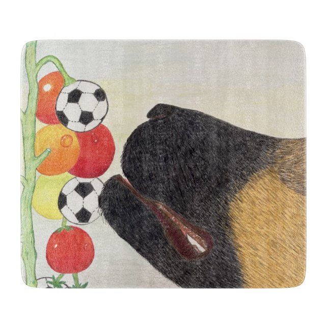 Dog and tomatoes cutting board (Front)