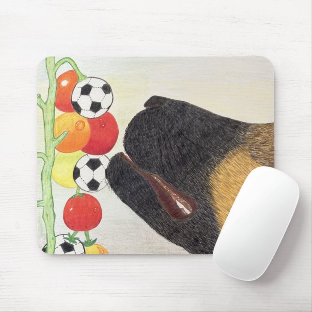 Dog and tomatoes mouse pad (With Mouse)