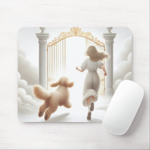 Dog and Woman at Heavenly Gates Mouse Mat