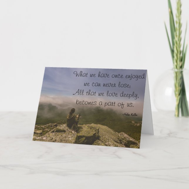 Dog and Woman on a Rocky Bluff Card (Front)