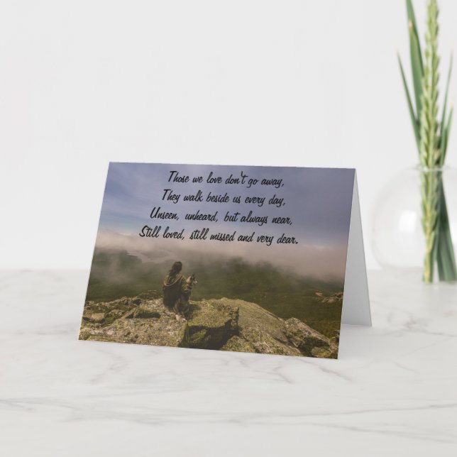 Dog and Woman on a Rocky Bluff Card (Front)