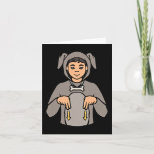 Dog Animal ASL Hand Gesture Deaf Hearing Loss Awar Card