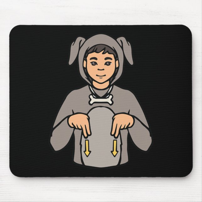 Dog Animal ASL Hand Gesture Deaf Hearing Loss Awar Mouse Mat (Front)
