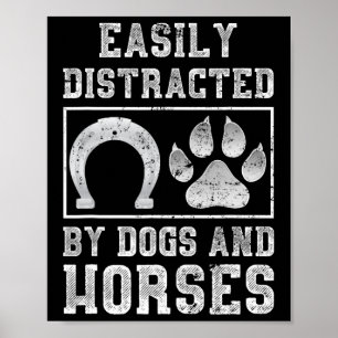 Dog Animal Lover Horseback Riding Horse Rider Gift Poster
