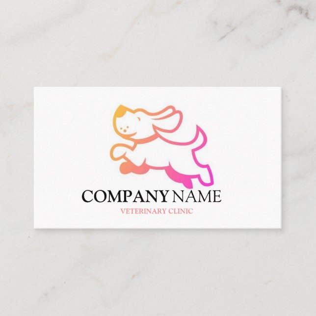 Dog Animal Pet Logo Veterinary Clinic Business Card (Front)