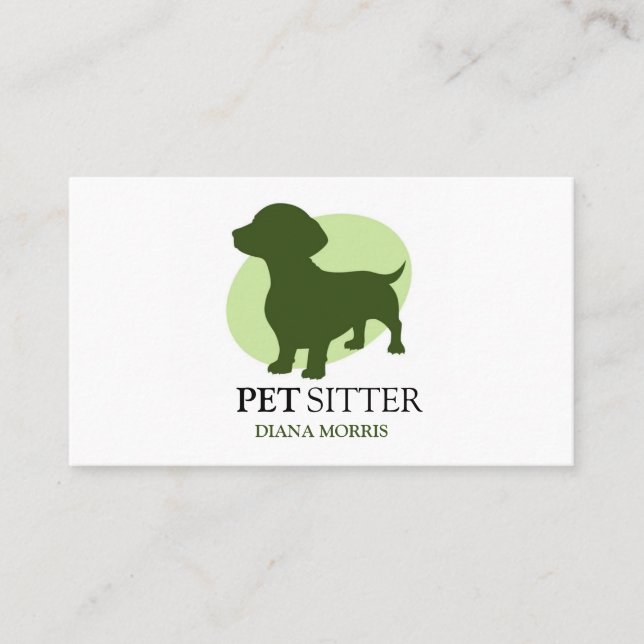 Dog Animal Pet Logo Veterinary Clinic Pet Sitter Business Card (Front)