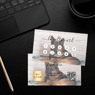 Dog animal photo qr code business logo loyalty card