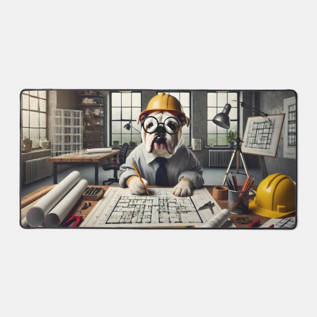 Dog Architect  Desk Mat (Front)