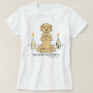 Dog Aromatherapy Meditation Funny Cartoon T-Shirt