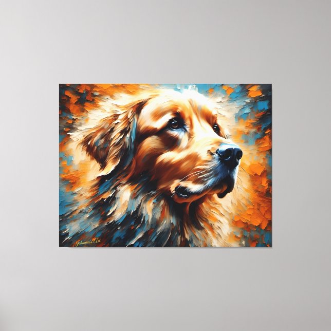 Dog Art 2 - Golden Retriever 1 Canvas Print (Front)
