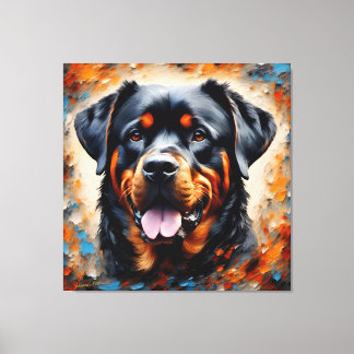Dog Art 2 - Rottweiler 1 Canvas Print