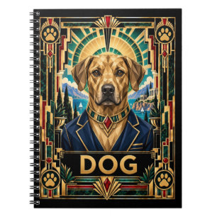 Dog, Art Deco Wildlife Notebook