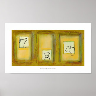 Dog art fun contemporary artist original painting poster