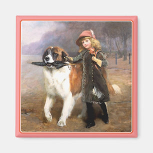Dog Art: Off to School Magnet