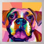 Dog Art Present | Boxer Dog Pop Art Gift Poster<br><div class="desc">Dog Art Present | Boxer Dog Pop Art Gift</div>