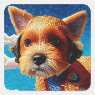 Dog Art Square Sticker