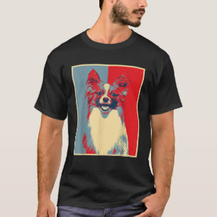 Dog Artwork Vintage Silhouette Papillon T-Shirt