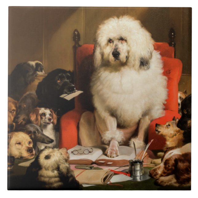 Dog as a Judge Laying Down the Law in Court Tile (Front)