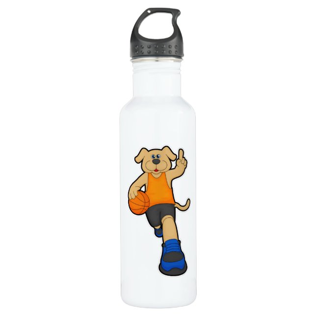 Dog as Basketball player with Basketball 710 Ml Water Bottle (Front)