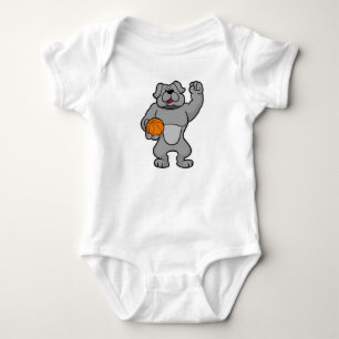 Dog as Basketball player with Basketball ball Baby Bodysuit