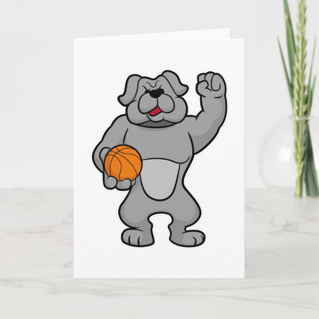 Dog as Basketball player with Basketball ball Card (Front)