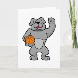 Dog as Basketball player with Basketball ball Card