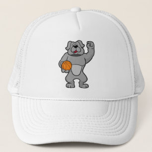 Dog as Basketball player with Basketball ball Trucker Hat