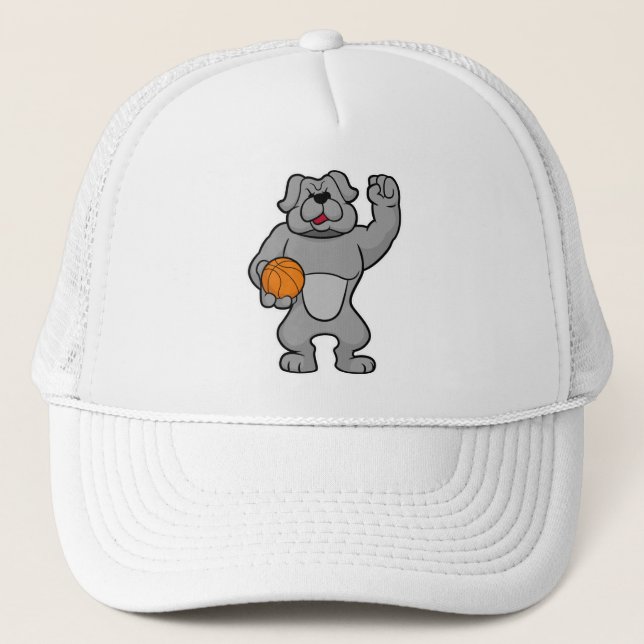 Dog as Basketball player with Basketball ball Trucker Hat (Front)