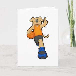 Dog as Basketball player with Basketball Card