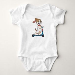 Dog as Biker with Scooter Baby Bodysuit