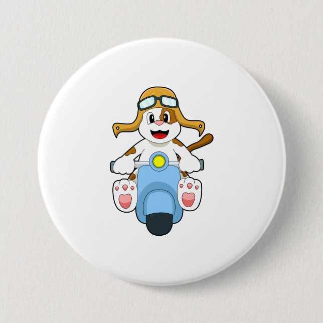 Dog as Biker with Scooter.PNG 7.5 Cm Round Badge (Front)