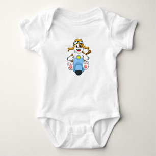 Dog as Biker with Scooter.PNG Baby Bodysuit