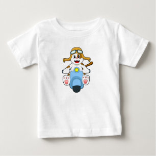Dog as Biker with Scooter.PNG Baby T-Shirt