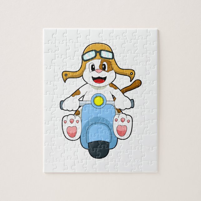 Dog as Biker with Scooter.PNG Jigsaw Puzzle (Vertical)