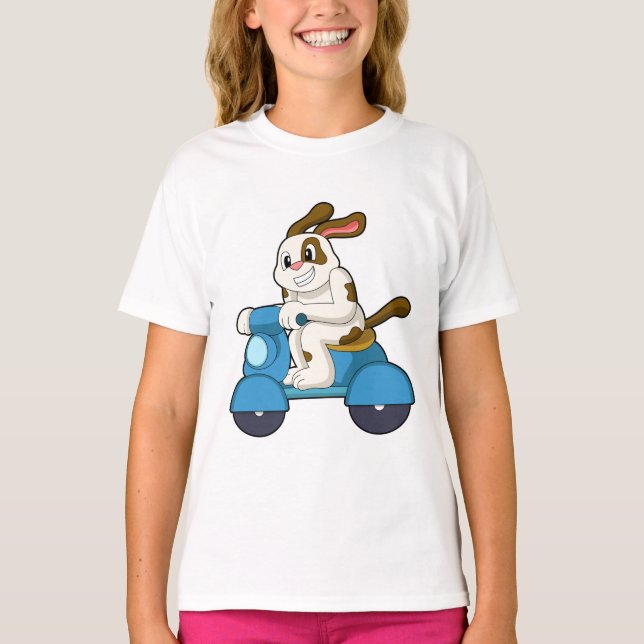Dog as Biker with Scooter.PNG T-Shirt (Front)