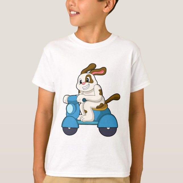 Dog as Biker with Scooter.PNG T-Shirt (Front)