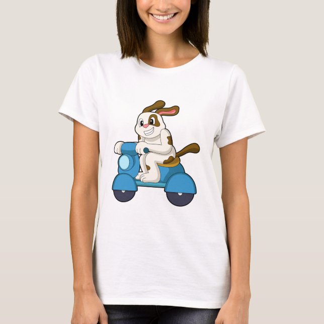 Dog as Biker with Scooter.PNG T-Shirt (Front)