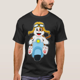 Dog as Biker with Scooter T-Shirt