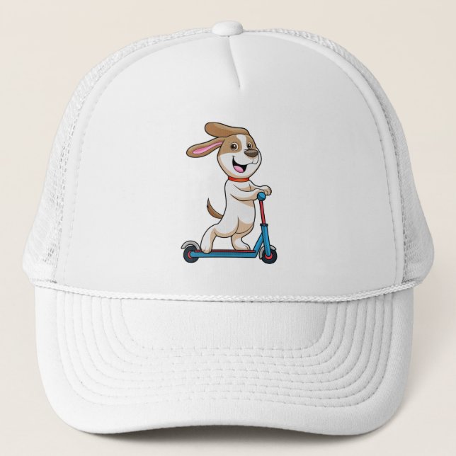 Dog as Biker with Scooter Trucker Hat (Front)