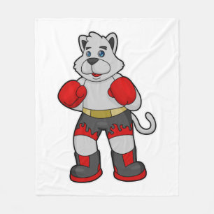 Dog as Boxer with Boxing gloves Fleece Blanket