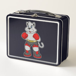 Dog as Boxer with Boxing gloves Metal Lunch Box