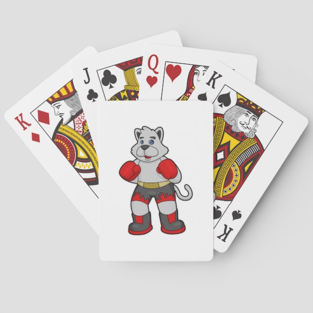 Dog as Boxer with Boxing gloves Playing Cards (Back)