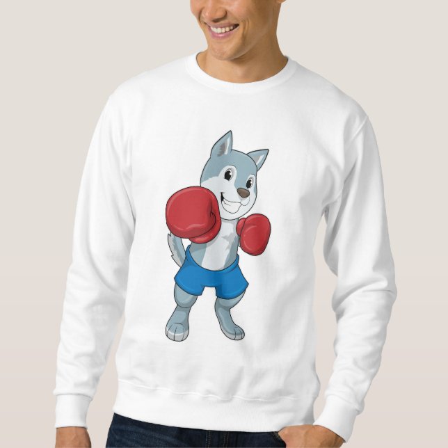 Dog as Boxer with Boxing gloves Sweatshirt (Front)
