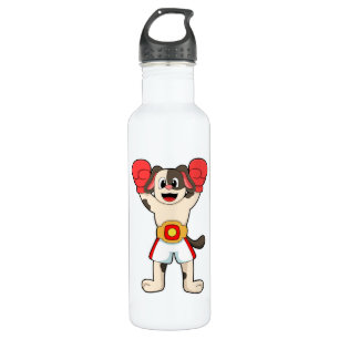 Dog as Boxing champion with Belt & Boxing gloves 710 Ml Water Bottle