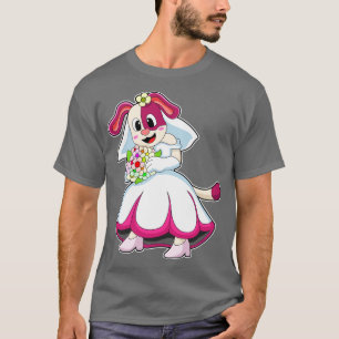 Dog as Bride with Wedding dress Flowers T-Shirt