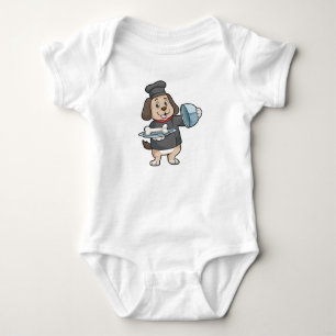 Dog as Chef with Platter & Bones Baby Bodysuit