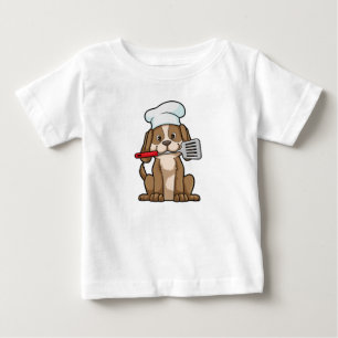 Dog as Cook with Chef's hat & Spatula Baby T-Shirt