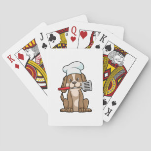 Dog as Cook with Chef's hat & Spatula Playing Cards