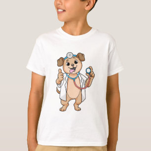 Dog as Doctor with Stethoscope T-Shirt