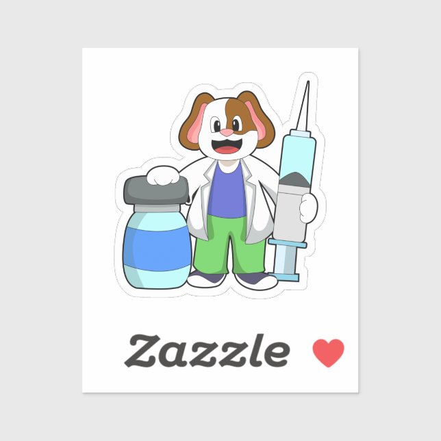 Dog as Doctor with Syringe (Sheet)
